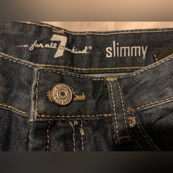 7 for all Mankind Dark Wash Slimmy Bootcut Jeans size 28 100% Cotton Y2K 90s - Picture 8 of 13